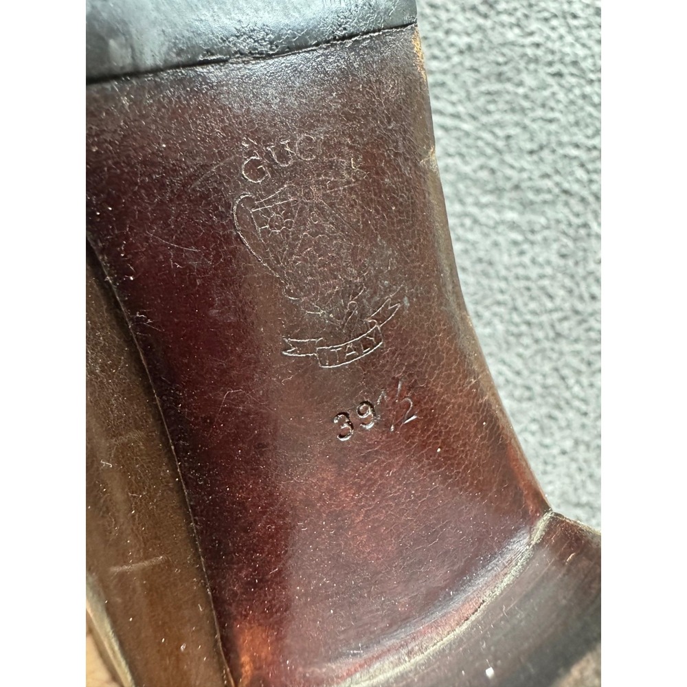 Vintage 80's Gucci Leather Equestrian Knee-High Riding Boots Brown Women 39.5 EU - Picture 10 of 11